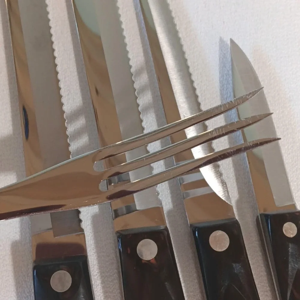 CUTCO 5 PC Knife Fork Set w/ Space Saver Storage Tray Wall Mount - Picture 8 of 12